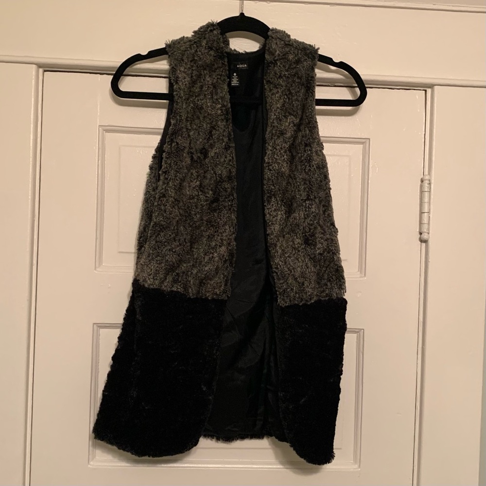 Aqua Faux Fur Vest